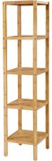 Bambusz polc fürdőszobába, konyhába, 5 szintes 33x33x146cm
