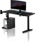 Elektromos RGB gamingasztal tartókkal, fekete, 140 cm: Diablo X-Forge 1400