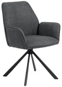 Sötétszürke kárpitozott karfás étkezőfotel szett 2 db-os Glenda – Actona