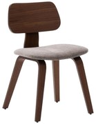 Bézs-sötétbarna étkezőszék diófa dekorral Gena – Kave Home