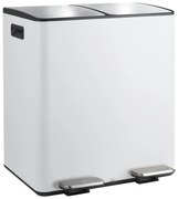 Matt fehér acél szelektív pedálos szemetes 2x20 l Aliya – Spirella