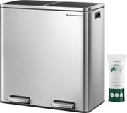 Szelektív hulladékgyűjtő, 2 műanyag belső tartállyal, 2 x 30 l