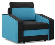 Hewlet fotel, szövet anyag, bonell töltet, fekete - kék