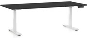 Állítható magasságú asztal OfficeTech D, 180 x 80 cm, fehér alap, fekete