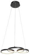 Függőlámpa fekete LED-del, 3 fokozatú dimmerrel, 3 lámpás - Rondas