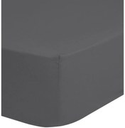 Szürke pamut-szatén gumis lepedő, 180 x 200 cm - HIP