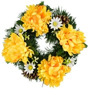 All Souls' Day wreath Yellow chrysanthemums, 20 cm