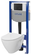 Cersanit Mille, System50 MECH süllyesztett keret + Mille Plus CleanOn fali WC csésze + fekete MOVI II gomb, S701-756