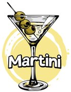 Fotográfia Martini glass with olives. Hand drawn, Vera Orlova