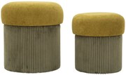 2 db-os puff készlet tárolóval – zöld és mustár színben Aspen