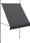 Outsunny Kihúzható Kézi Napernyő 2x1.2m Külső Terasz Napernyő Magasság Állítható Crank 210-300cm Fúrás Nélkül UV30+ Védelmével a Erkély Kert Sötétszür