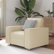 Krémszínű Fotel 59 cm Műbőrből