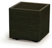 MADERA SQUARE ECO WOOD virágtartó 28,8 cm, sötétbarna, S