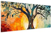 Kép – Mozaik – nap és fa I. (120x50 cm)