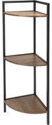 Sarokfém szekrény 3 MDF polc, 23,5 x 23,5 x 76 cm