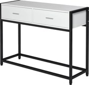 HOMCOM 120x34x81 cm-es konzoltábla, Előszobaasztal 2 fiókkal és állítható lábakkal, Modern stílusú bútordarab előszobába, nappaliba | Aosom