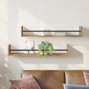 Falipolcok 2 db Artisan tölgy 80x16x14 cm Mérnök fa