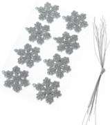 Karácsonyi díszek szett Glitter flakes 16 db,ezüst