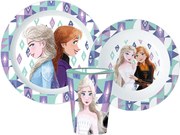 Disney Jégvarázs Ice Magic étkészlet, micro műanyag szett, pohárral 260 ml