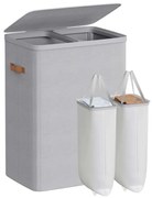 SongmicsHome TALIA szennyeskosár 170l, 56×40×75cm, világosszürke