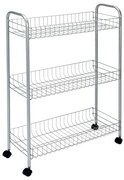 Ascona Slim De Luxe háromszintes görgős polc, magasság 84 cm - Metaltex