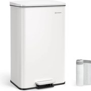 Konyhai szemetes 40l, nagy pedálos kuka 15 szemeteszsák mellékelve, fehér
