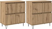 vidaXL Oldalszekrények 2 pcs kézműves tölgy 120 x 35 x 70 cm Faanyag