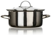 Banquet METALLIC Black 20 cm-es zománcozottserpenyő, 2 l, fedővel, 20 cm