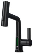Austler FH-3428E mosogató smart csaptelep - kihúzható multifunkciós fej - vízhőfok kijelző (fekete)