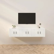 3 db fehér falra szerelhető TV-szekrény 57 x 34,5 x 40 cm