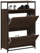 barna tölgyszínű szerelt fa cipősszekrény 75 x 34 x 112 cm