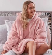 VERK Ujjakkal és kapucnival ellátott takaró - Huggle Hoodie - rózsaszín