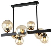 Klausen 106004 - Csillár rúdon HYPERION 7xE27/7W/230V fekete/bézs