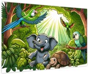 Kép - Vidám állatkák (90x60 cm)