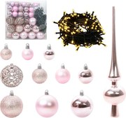 vidaXL Karácsonyi Díszgömb Készlet 120 pcs Rózsaszín Műanyag