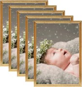 vidaXL 5 db aranyszínű MDF asztali fényképkeret 15 x 21 cm
