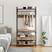 Ruhásszekrény fiókkal kézműves tölgy 89 x 39 x 184.5 cm Faanyag