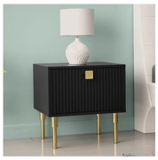 Éjjeliszekrény DORSET 50x50 cm fekete/arany