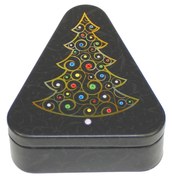 Karácsonyi fenyőfás konyhai fémdoboz Festive Season háromszög