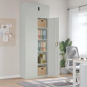 világosszürke acél irattartó szekrény 90x40x240 cm