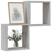 2 db szürke sonoma fali kockapolc 30 x 15 x 30 cm