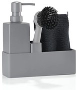 Szürke műanyag-szilikon mosogatóeszköz tartó Singles – Zone