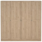 Natúr színű ruhásszekrény tölgyfa dekorral 195,5x200 cm Billund – Tvilum