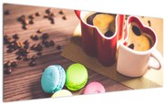 Kávé és a macaroon képe (120x50 cm)