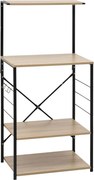 vidaXL fekete-tölgyszínű szerelt fa mikrosütő szekrény 60x39,6x123 cm