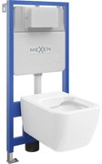 Mexen WC beépített szett Fenix Slim szerkezettel és Stella WC csészével, fényes fehér - 6103368XX00