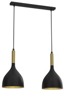 Csillár zsinóron NOAK 2xE27/15W/230V fekete/arany
