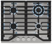Klarstein Turbocast gáz főzőlap, 304 rozsdamentes acél, 4 égő, professzionális öntöttvas tartó, wok-égő