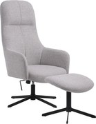 Világosszürke forgó relaxációs fotel Manning – Unique Furniture