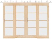 ezüstszínű rozsdamentes acél tolóajtó fémszerelék készlet 366cm